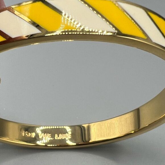 Kate Spade Toe The Line Yellow White Gold Bangle Bracelet - Picture 4 of 4